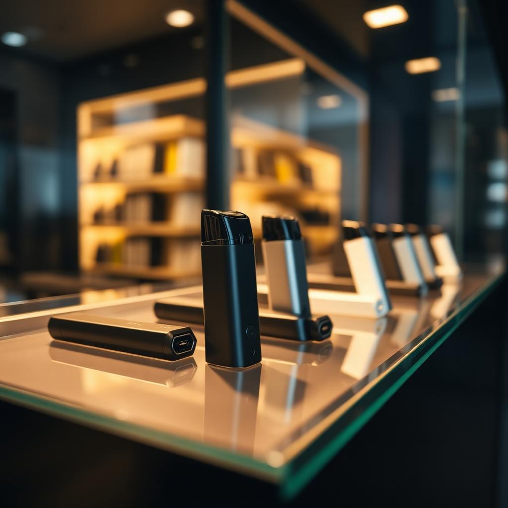 Pod systems display at Almonte Vapes